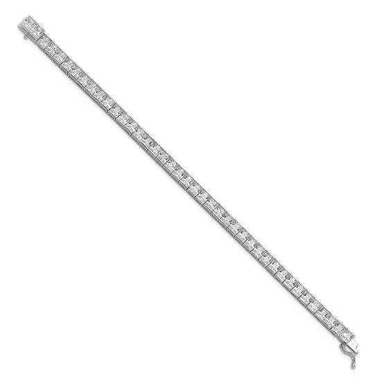 Sterling Silver Rhodium-Plated CZ Tennis Bracelet
