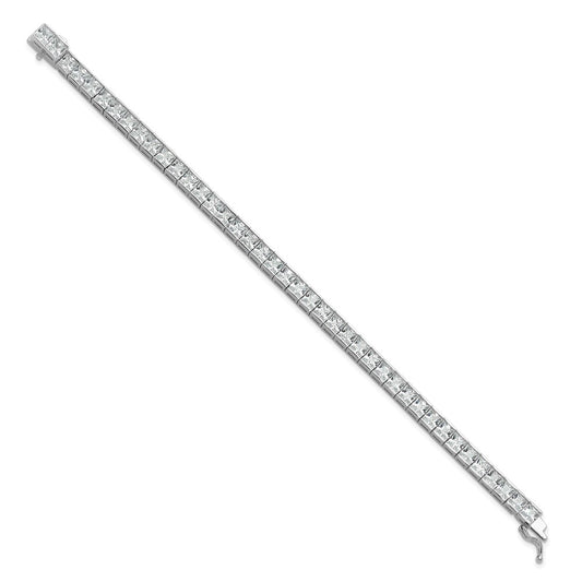 Sterling Silver Rhodium-Plated CZ Tennis Bracelet