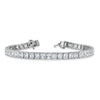 Sterling Shimmer Sterling Silver Rhodium-plated 7 inch 40 Stone CZ Bracelet