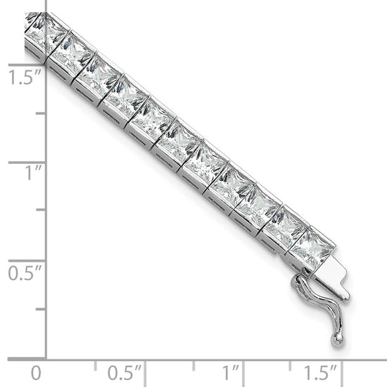 Sterling Shimmer Sterling Silver Rhodium-plated 7 inch 40 Stone CZ Bracelet
