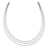Sterling Shimmer Sterling Silver Rhodium-plated 16 inch 732 Stone CZ 3 Strand Layer Necklace