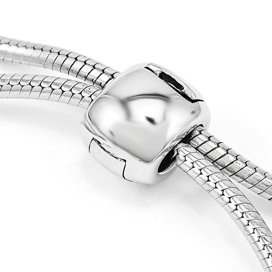 Sterling Silver Antiqued Reflections Black Crystal Adjustable Bracelet