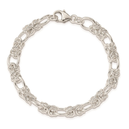 Sterling Silver Polished Fancy Link Bracelet