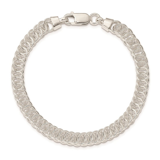 Sterling Silver Polished Fancy Link Bracelet
