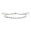 Sterling Silver Antiqued Crystal Tassel Adjustable Bracelet