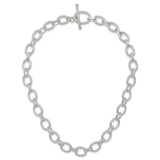 Sterling Silver Polished Fancy Link Necklace