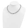 Sterling Silver Rhodium-plated Polished and Textured Necklace
