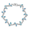Sterling Silver Rhodium-Plated Whale Tail 7.75 inch Bracelet
