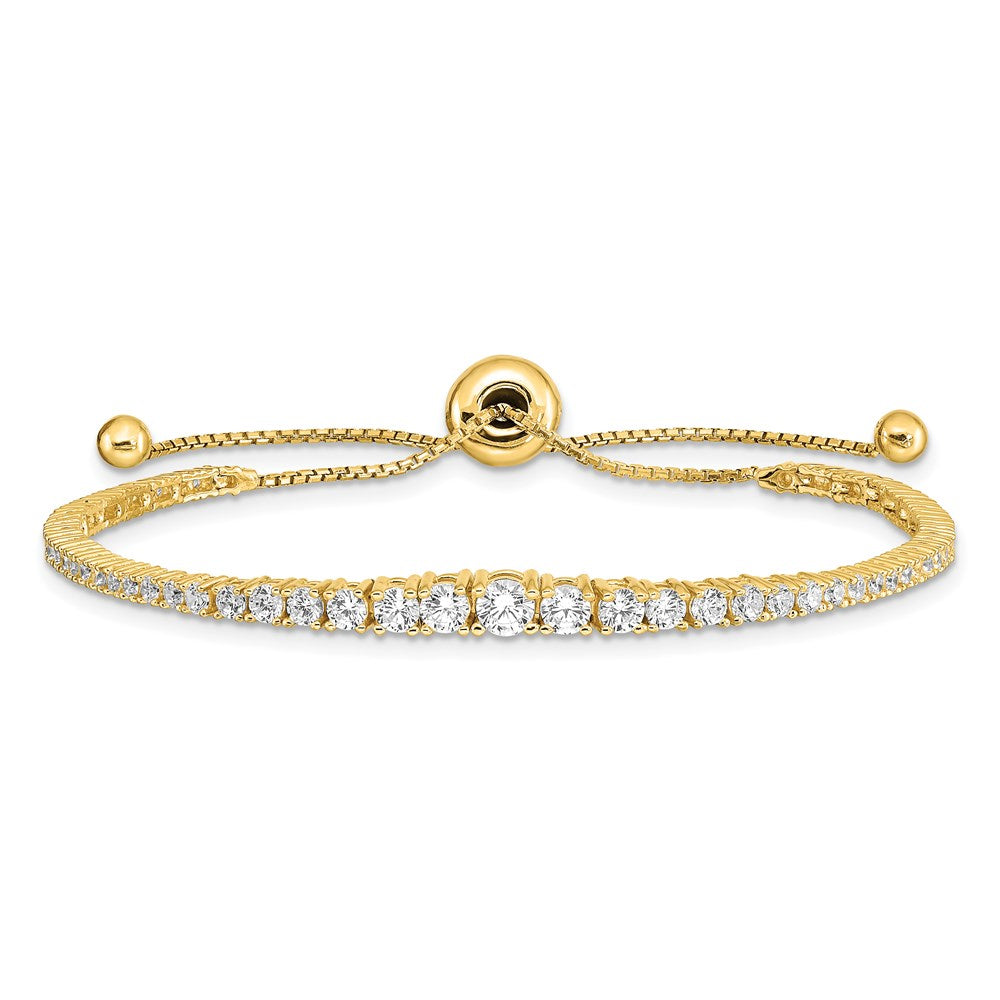 Sterling Silver CZ Adjustable Bracelet