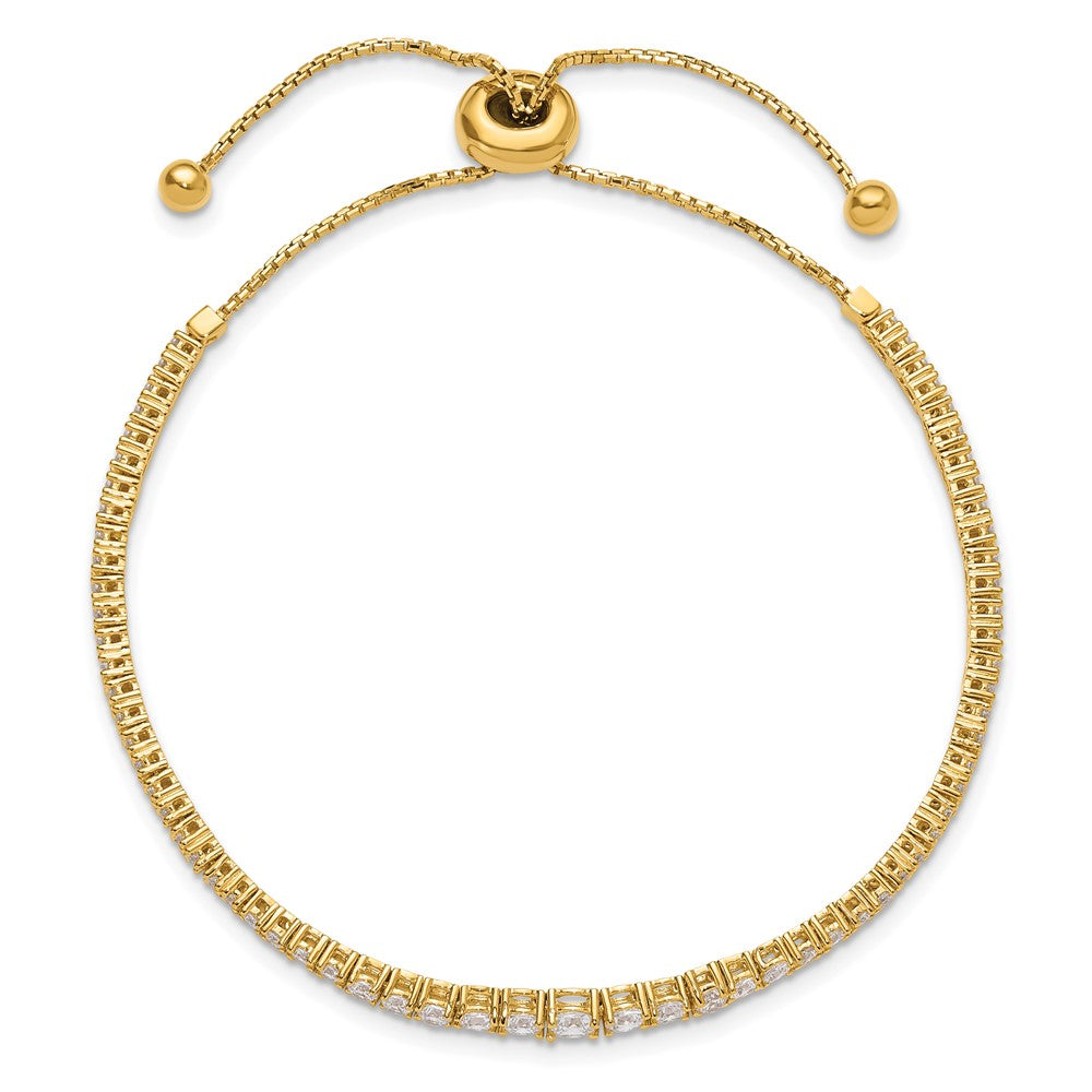 Sterling Silver CZ Adjustable Bracelet