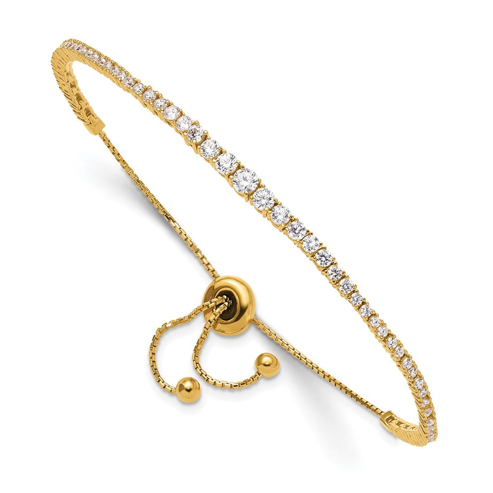 Sterling Silver CZ Adjustable Bracelet
