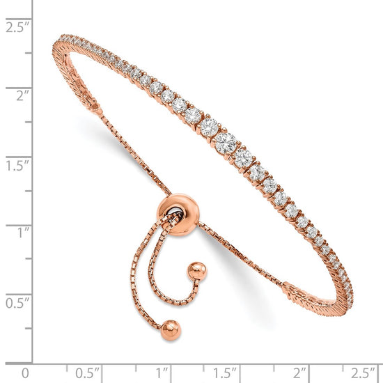 Sterling Silver CZ Adjustable Bracelet