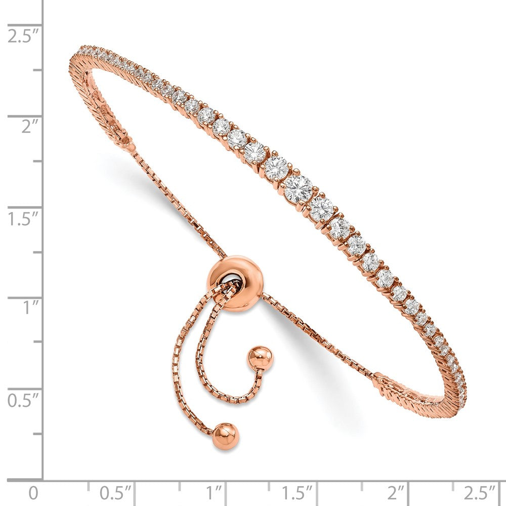 Sterling Silver CZ Adjustable Bracelet