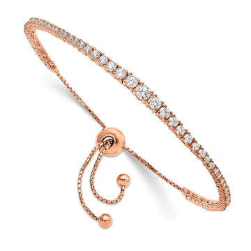 Sterling Silver CZ Adjustable Bracelet