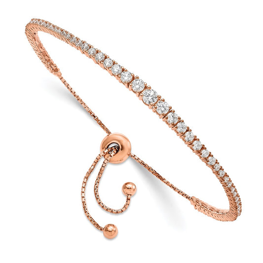 Sterling Silver CZ Adjustable Bracelet