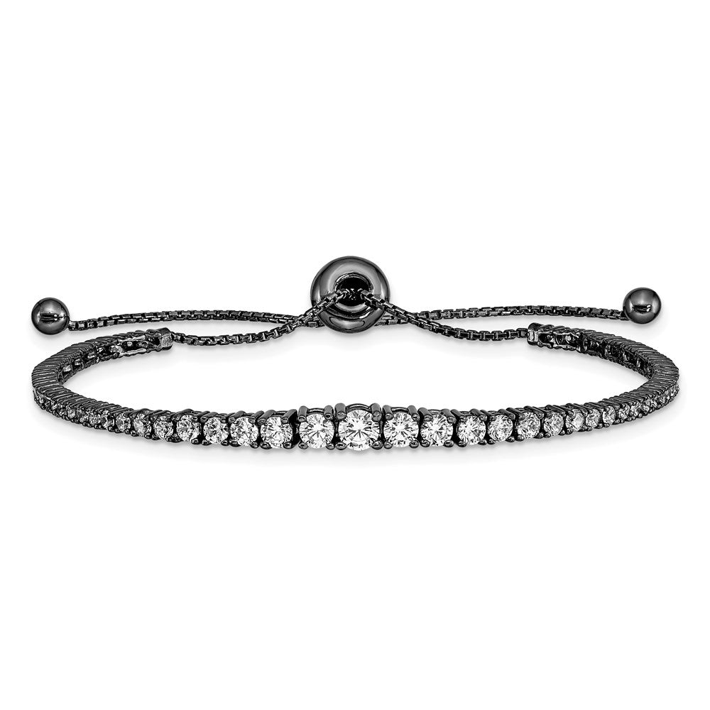 Sterling Silver CZ Adjustable Bracelet