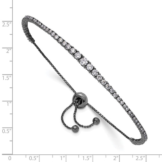 Sterling Silver CZ Adjustable Bracelet