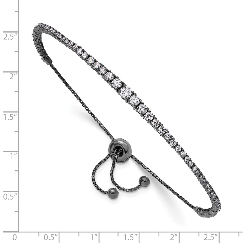 Sterling Silver CZ Adjustable Bracelet