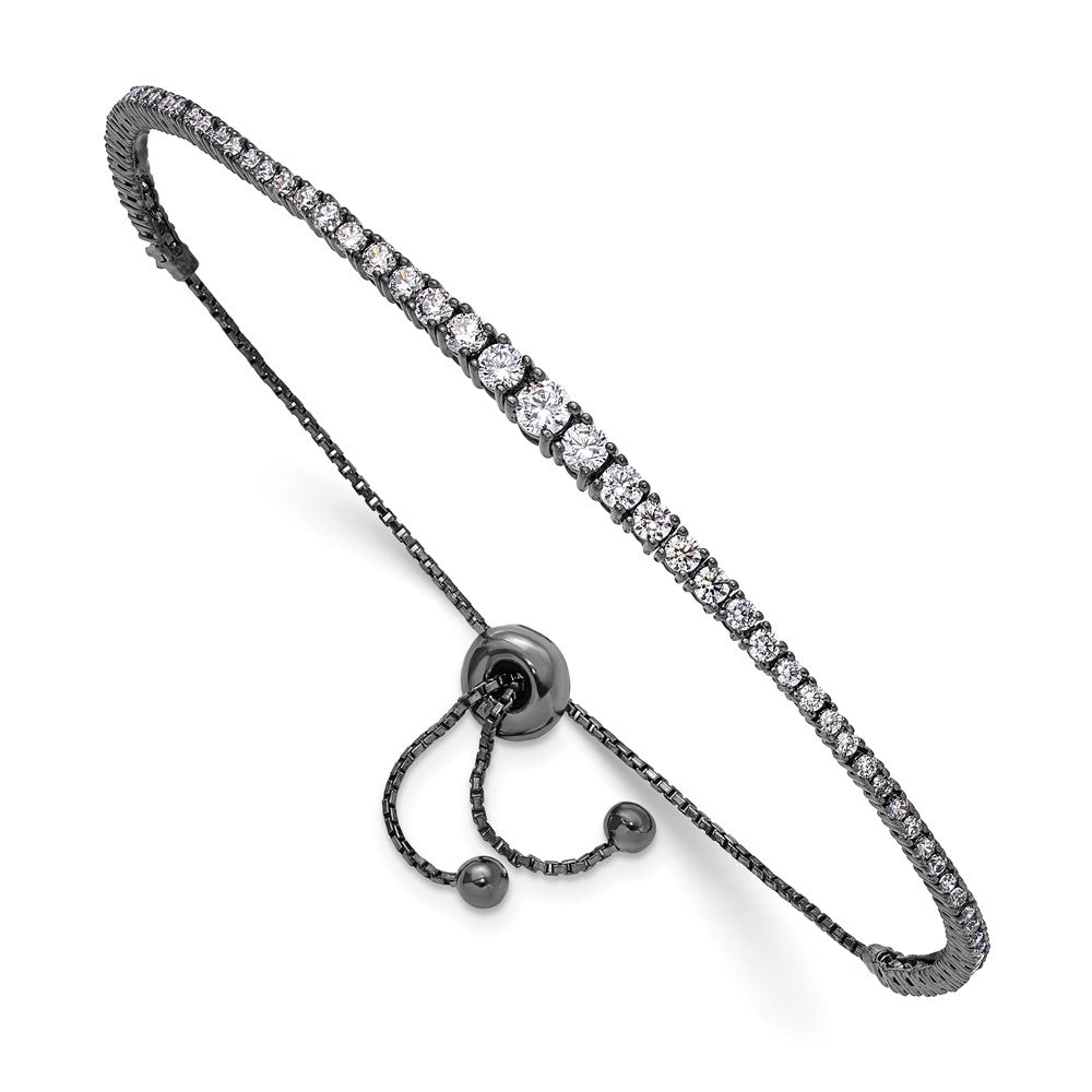 Sterling Silver CZ Adjustable Bracelet