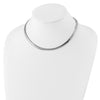 Sterling Silver Rhodium-plated 5.2mm w/2in. Ext Cubetto Chain