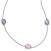 Sterling Silver Rhodium-plated Purple/Pink Ice CZ 9-Station Necklace