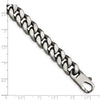 Sterling Silver Ruthenium/Antiqued Brushed Curb Link Bracelet