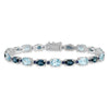Sterling Silver Rhodium-plated London Blue/Sky Blue Topaz Bracelet