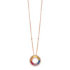 Prizma Sterling Silver Rose-tone 14K Flash Rose Gold-plated 16 inch Colorful Baguettes CZ Circle Necklace with 2 inch Extender