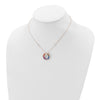 Prizma Sterling Silver Rose-tone 14K Flash Rose Gold-plated 16 inch Colorful Baguettes CZ Circle Necklace with 2 inch Extender