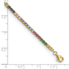 Prizma Sterling Silver Gold-tone 14K Flash Gold-plated 7 inch Colorful CZ Bracelet with 1 inch Extender