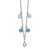 Sterling Silver Rhod-plat London and Sky Blue Topaz w/ 2in ext. Necklace