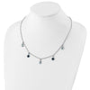 Sterling Silver Rhod-plat London and Sky Blue Topaz w/ 2in ext. Necklace