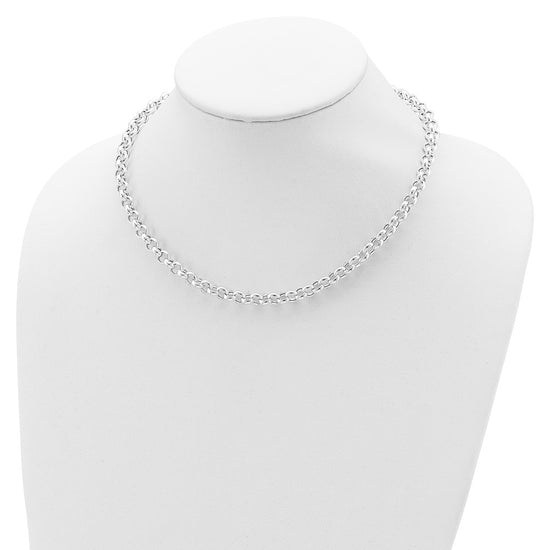Sterling Silver Polished Rolo Fancy Necklace