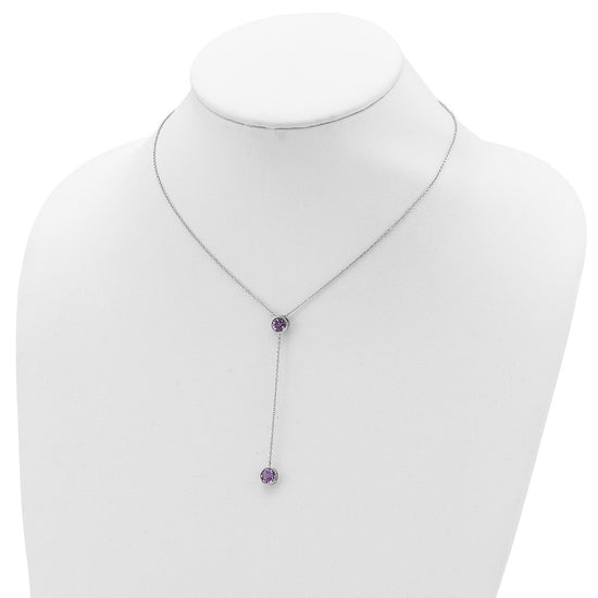 Sterling Silver Gemstone Y Necklace