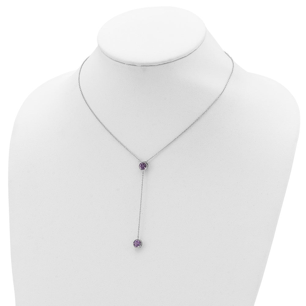 Sterling Silver Gemstone Y Necklace