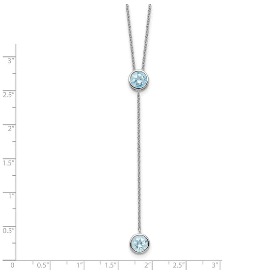 Sterling Silver Gemstone Y Necklace