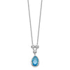 Sterling Silver Rhodium-plated White & Blue Topaz w/ 2in ext. Necklace