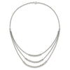 Sterling Silver Rhodium-plated Beaded Multi Layer Necklace