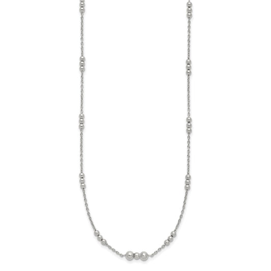 Sterling Silver Polished Beaded Necklace