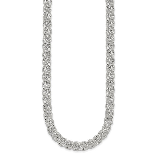 Sterling Silver Polished Byzantine Link Necklace
