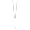 Sterling Silver Beaded Rosary18 inch Necklace with1.25 inch extension