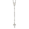 Sterling Silver Beaded Rosary18 inch Necklace with1.25 inch extension