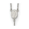 Sterling Silver Rhodium-plated Beaded Rosary 27 inch Necklace