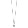 Sterling Silver Rhodium-plated CZ Love Knot Earrings w/2in ext Necklace Set