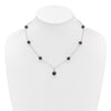 Sterling Silver Rhodium-plated 9-10mm Black Semi-Round Freshwater Cultured Pearl 18 inch Necklace and Dangle Earrings Set