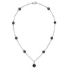 Sterling Silver Rhodium-plated 9-10mm Black Semi-Round Freshwater Cultured Pearl 18 inch Necklace and Dangle Earrings Set