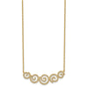 Sterling Shimmer Sterling Silver Gold-tone Flash gold-plated 133 Stone CZ Swirls Necklace with 2 inch extender