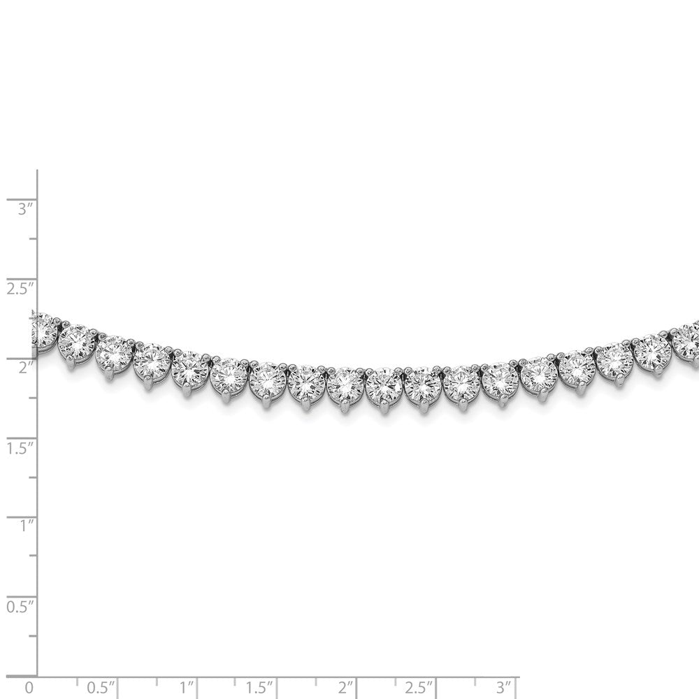 Sterling Shimmer Sterling Silver Rhodium-plated 36 inch 155 Stone CZ Riviera Necklace
