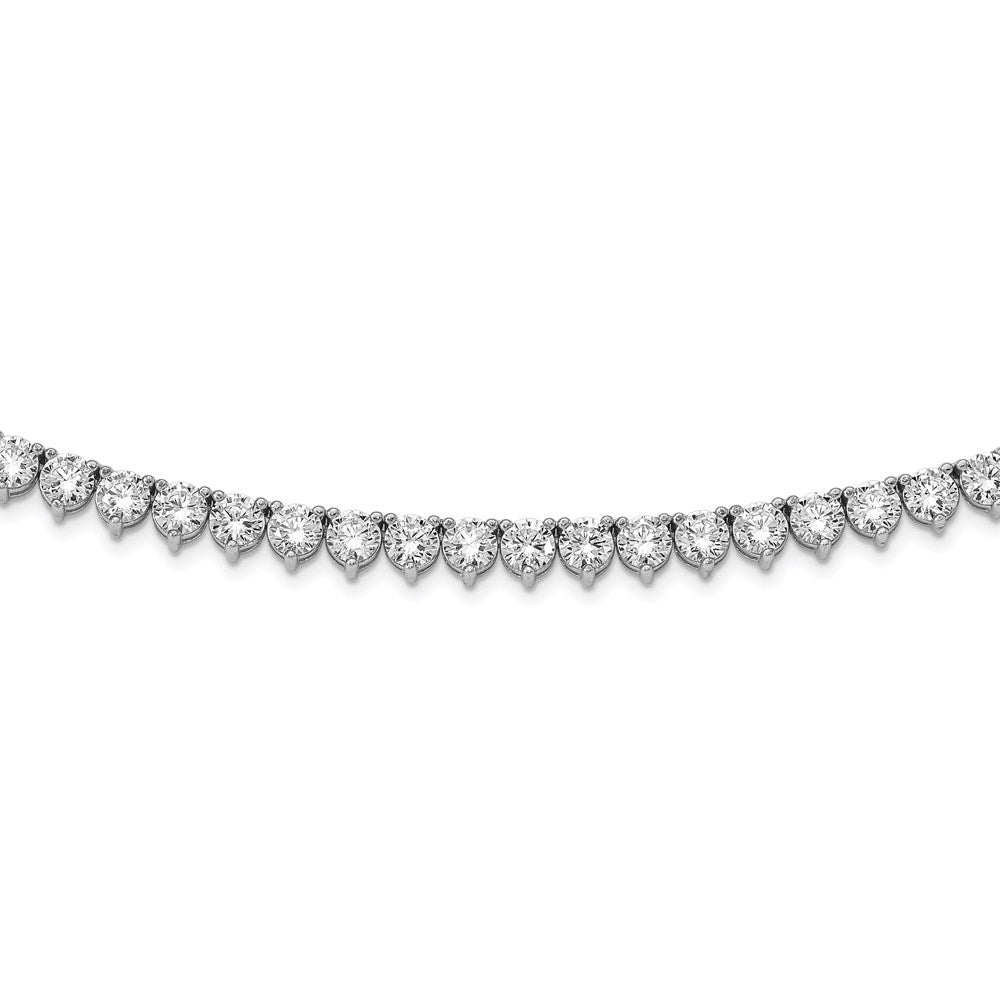 Sterling Shimmer Sterling Silver Rhodium-plated 36 inch 155 Stone CZ Riviera Necklace