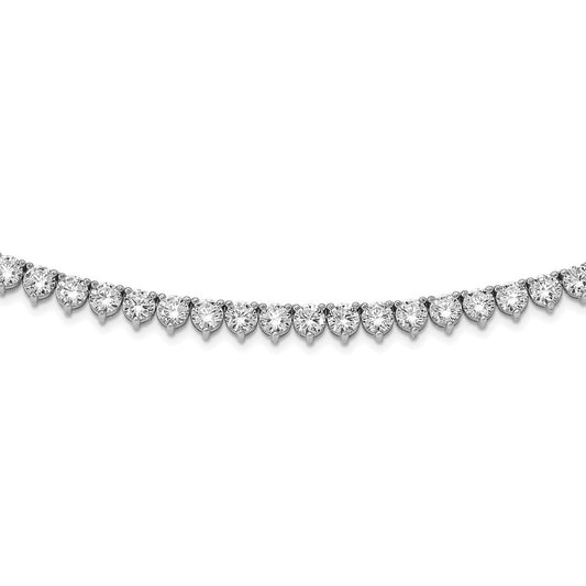 Sterling Shimmer Sterling Silver Rhodium-plated 36 inch 155 Stone CZ Riviera Necklace